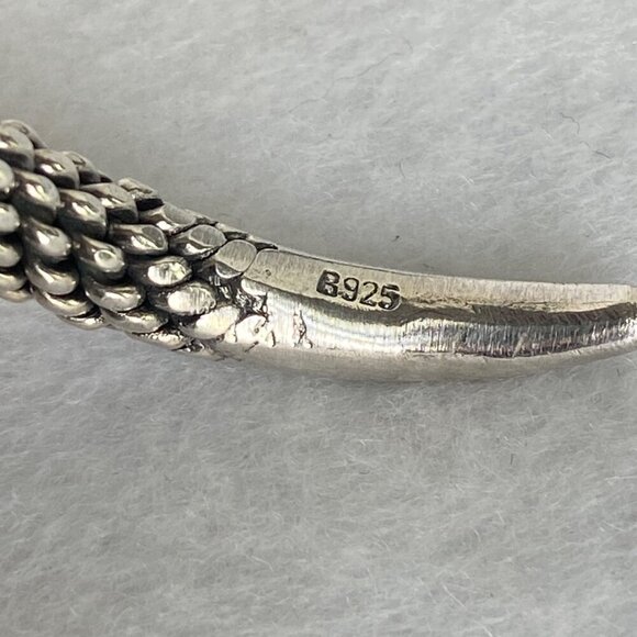 Sterling Silver 925 Heavy Interwoven Braided Weaved 6MM Cuff Bracelet 7" 30g - Picture 8 of 16